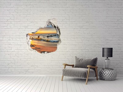 naklejka fototapeta 3D Zachód słońca plaża
