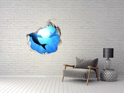 Dziura 3d fototapeta naklejka Dwa rekiny