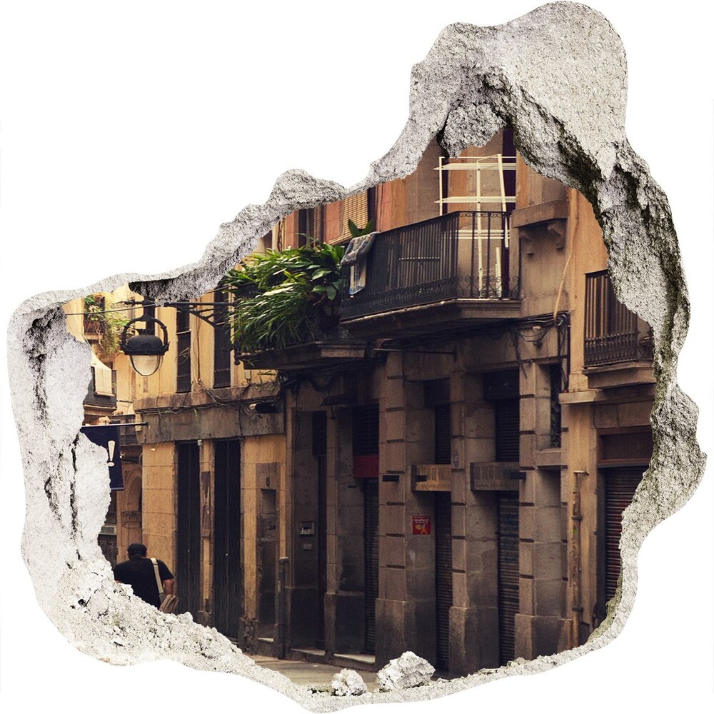 Fototapeta dziura na ścianę 3d Ulice Barcelony