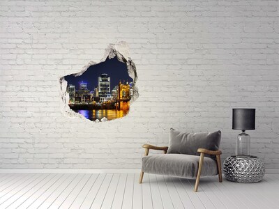Fototapeta dziura na ścianę 3d Rzeka Ohio nocą
