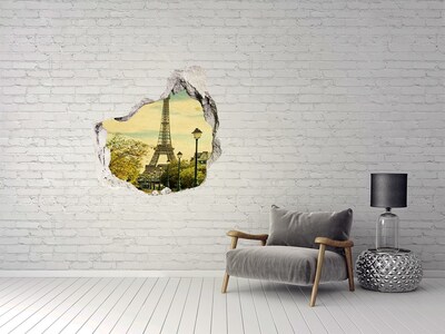 Fototapeta dziura na ścianę 3d Wieża Eiffla Paryż