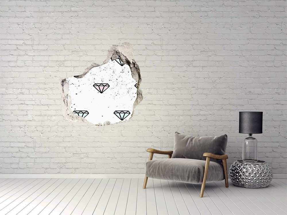 Fototapeta dziura na ścianę Diamenty