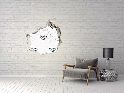Fototapeta dziura na ścianę Diamenty