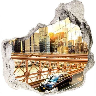Fototapeta dziura na ścianę 3d Most Brookliński