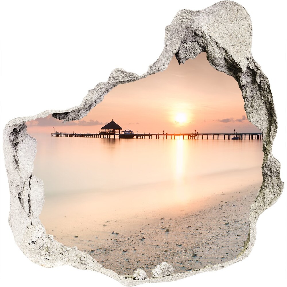 naklejka fototapeta 3D widok Plaża Malediwy