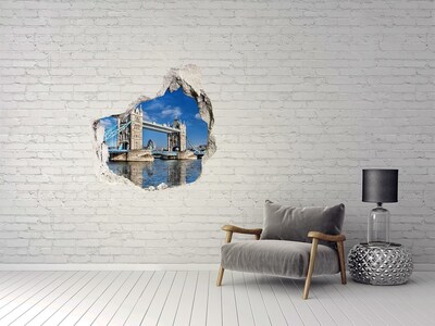 Fototapeta dziura na ścianę 3d Tower Bridge Londyn
