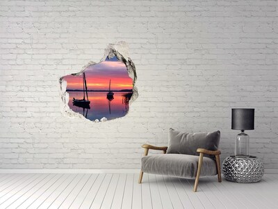 naklejka fototapeta 3D Żaglówki o zachodzie