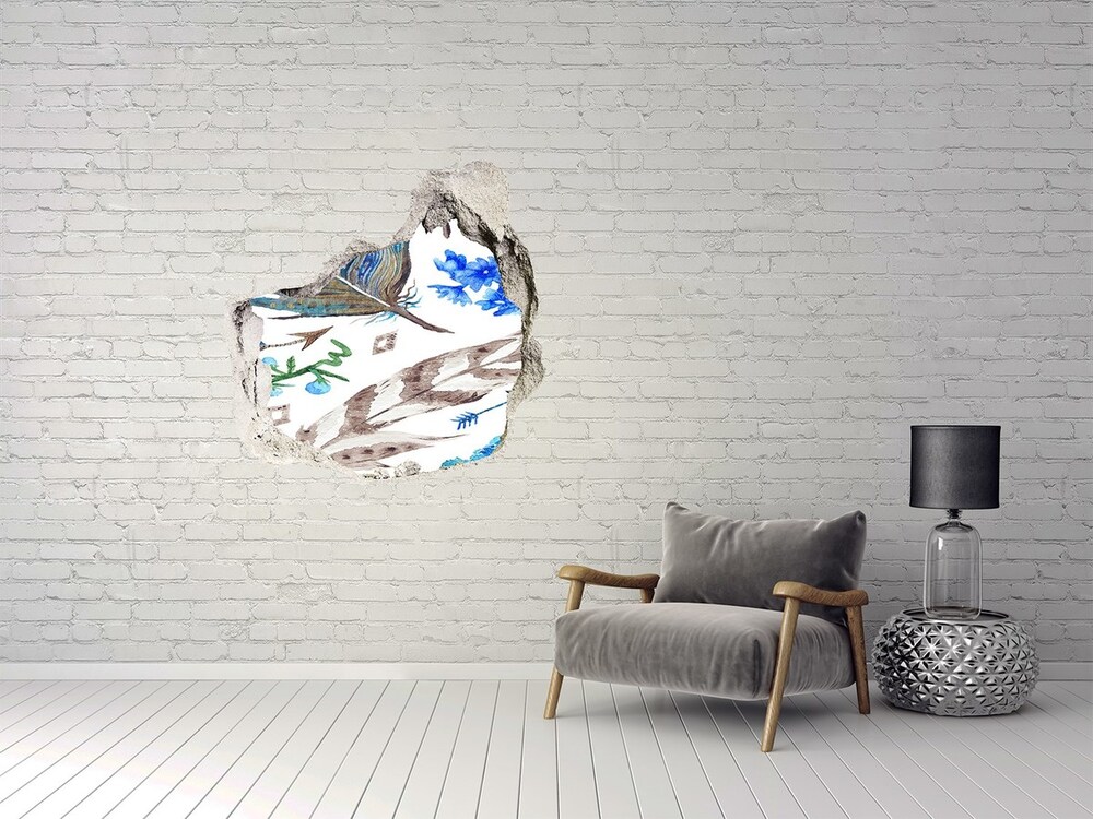 Dziura 3d foto tapeta naklejka Beżowe lwy