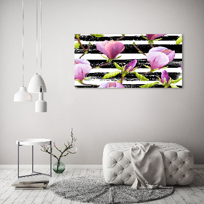 Obraz zdjęcie szkło akryl Magnolia paski