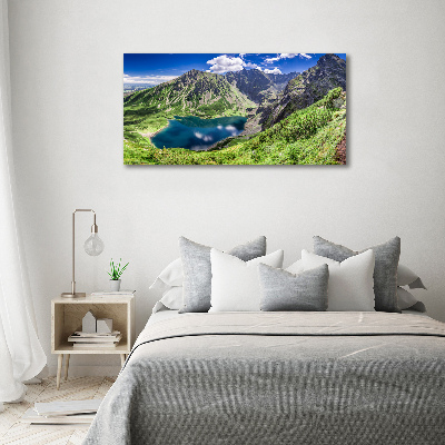 Foto obraz szkło akryl Czarny staw Tatry