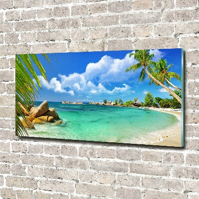 Foto obraz szkło akryl Seszele plaża
