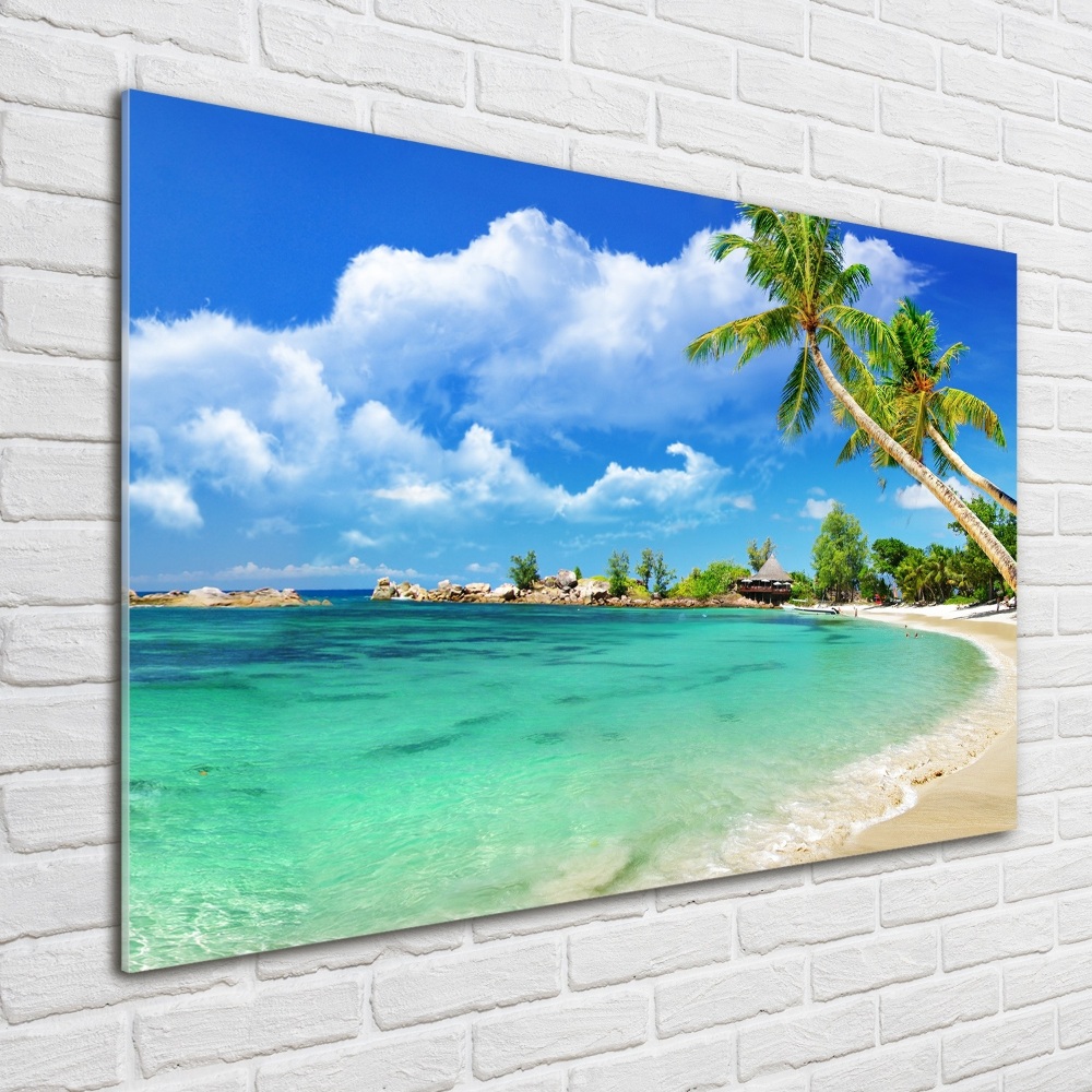 Foto obraz szkło akryl Seszele plaża