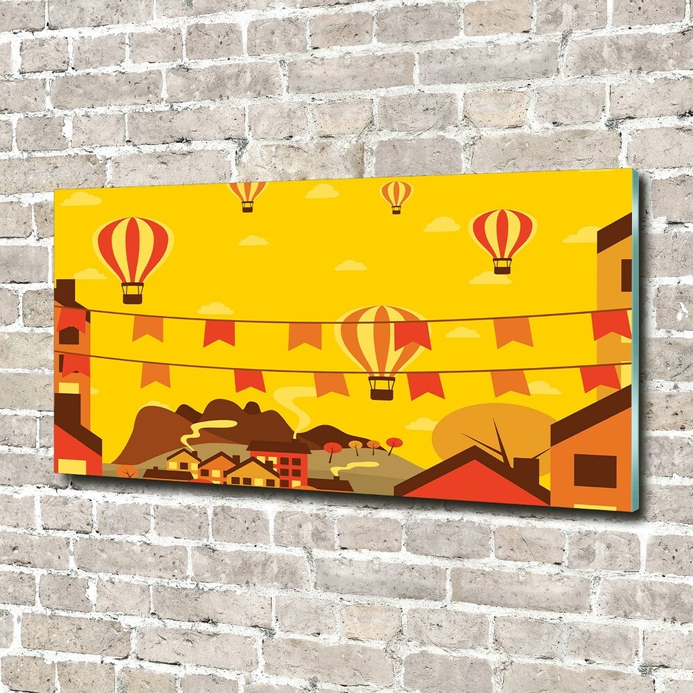 Obraz zdjęcie akryl Balony nad miastem
