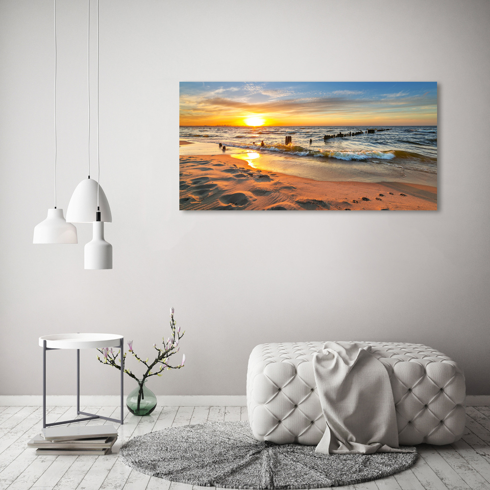 Foto obraz akryl Zachód słońca plaża