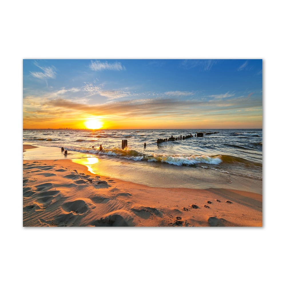 Foto obraz akryl Zachód słońca plaża