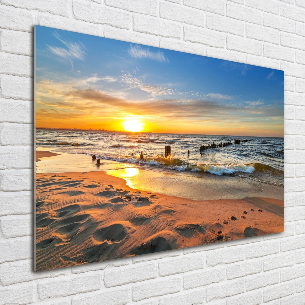 Foto obraz akryl Zachód słońca plaża