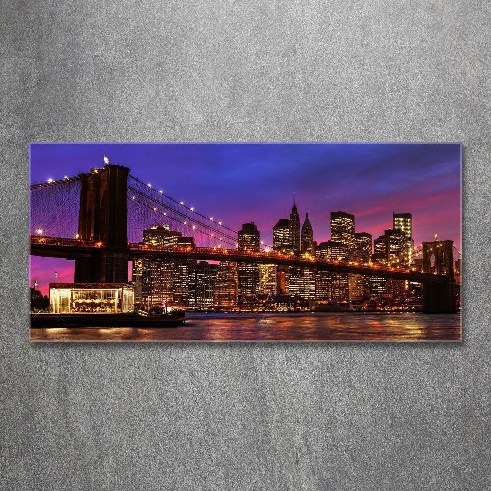 Foto obraz szkło akryl Manhattan zachód