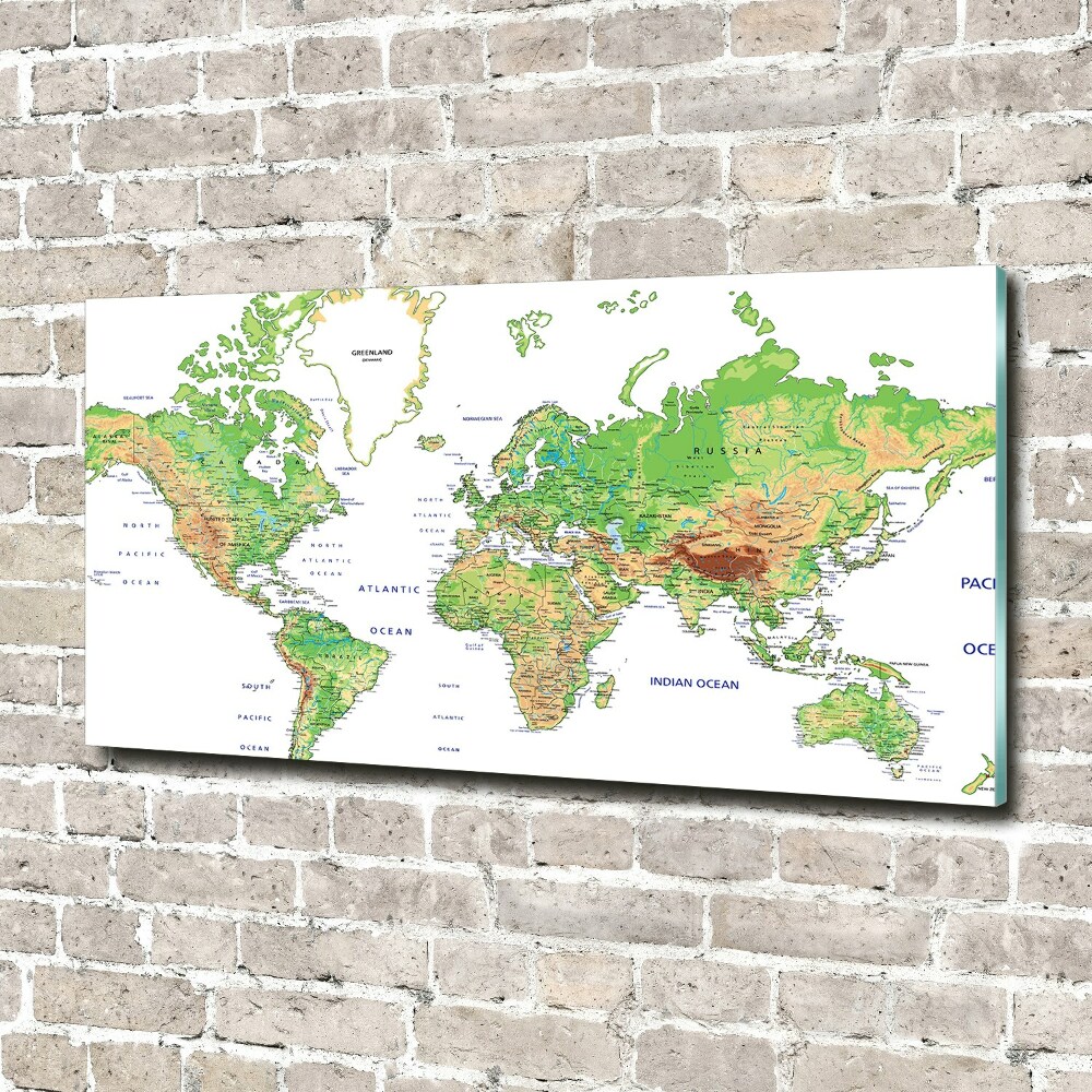 Foto obraz szkło akryl Mapa świata