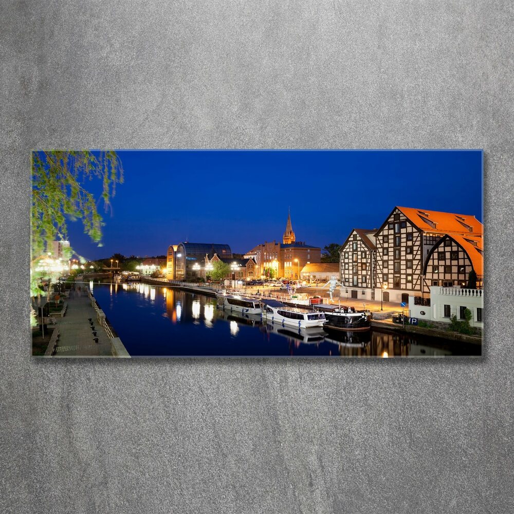 Foto obraz szkło akryl Bydgoszcz nocą