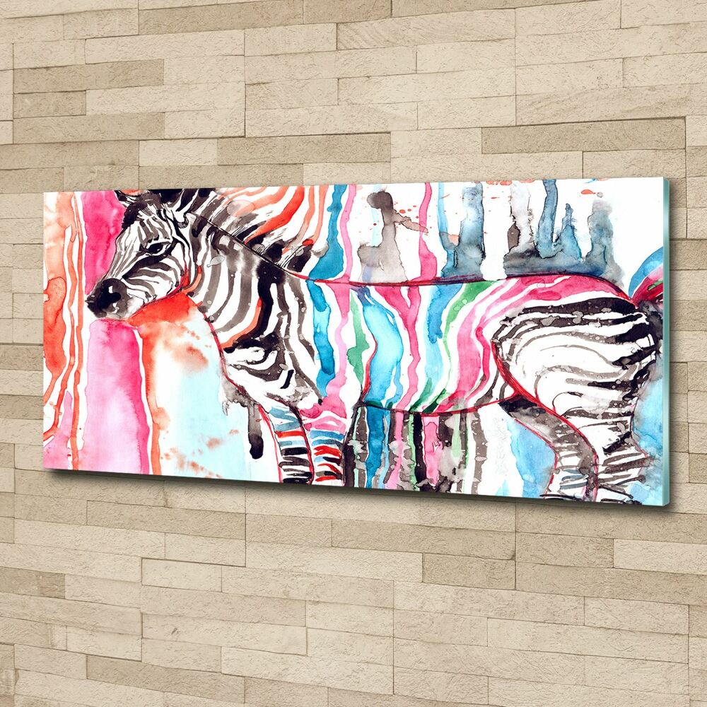 Obraz zdjęcie szkło akryl Kolorowa zebra