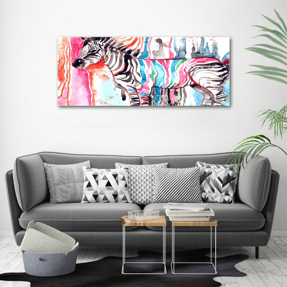 Obraz zdjęcie szkło akryl Kolorowa zebra