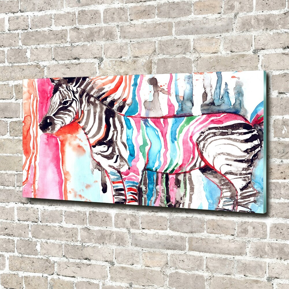 Obraz zdjęcie szkło akryl Kolorowa zebra