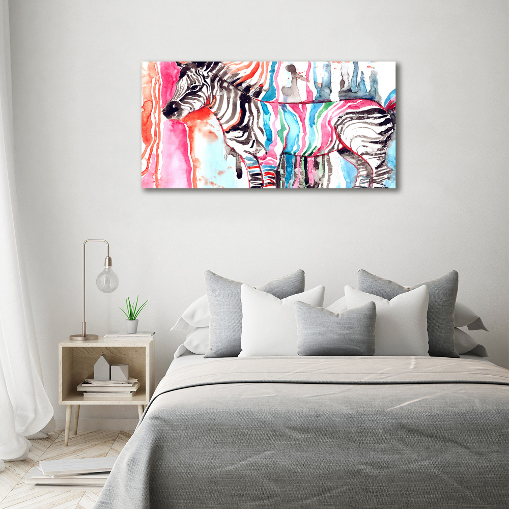 Obraz zdjęcie szkło akryl Kolorowa zebra
