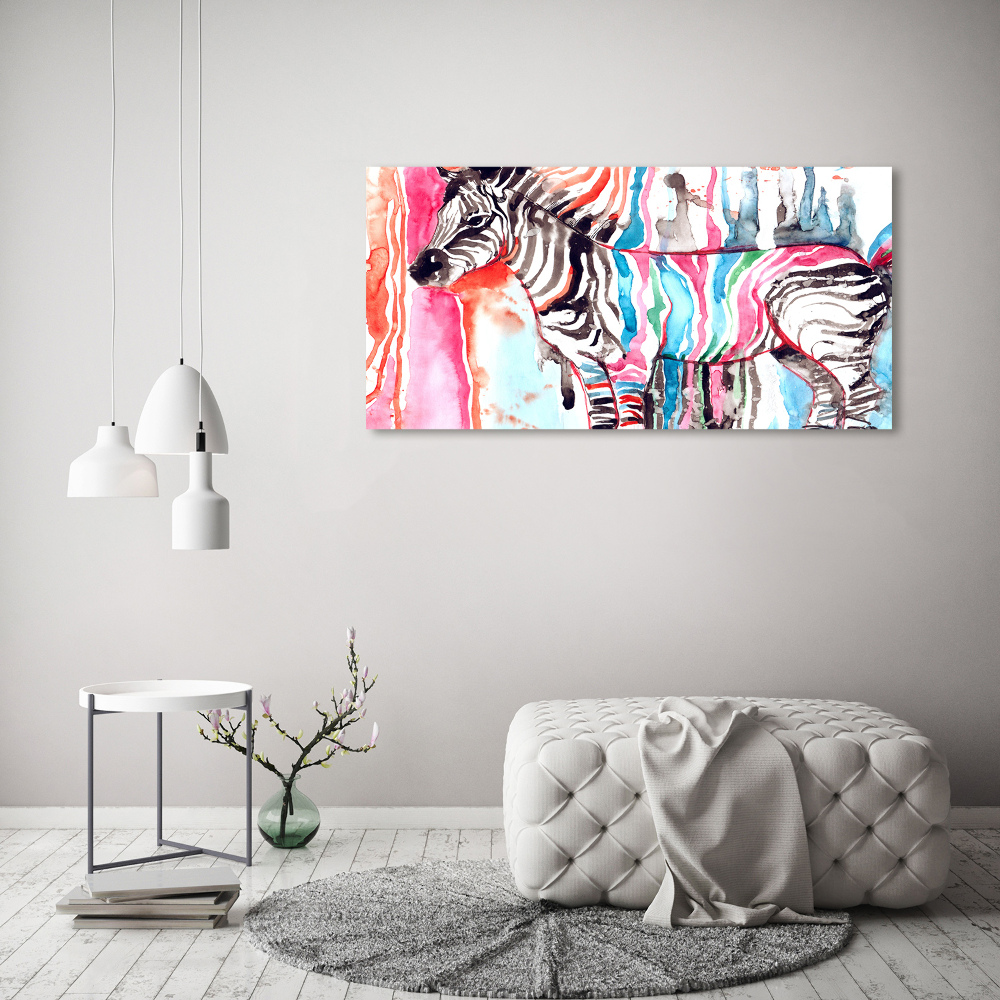 Obraz zdjęcie szkło akryl Kolorowa zebra