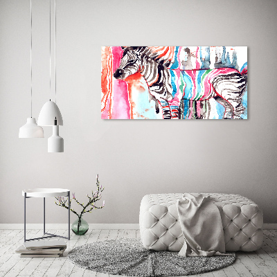 Obraz zdjęcie szkło akryl Kolorowa zebra