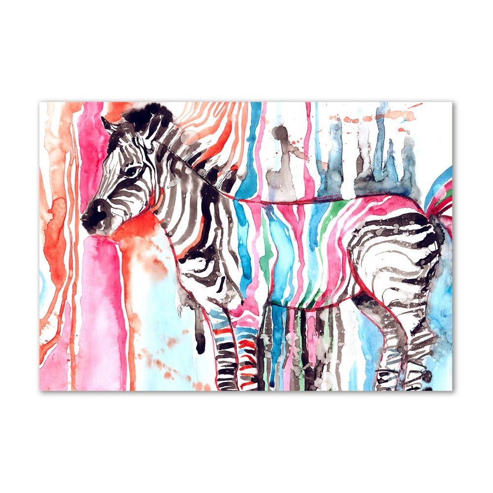 Obraz zdjęcie szkło akryl Kolorowa zebra