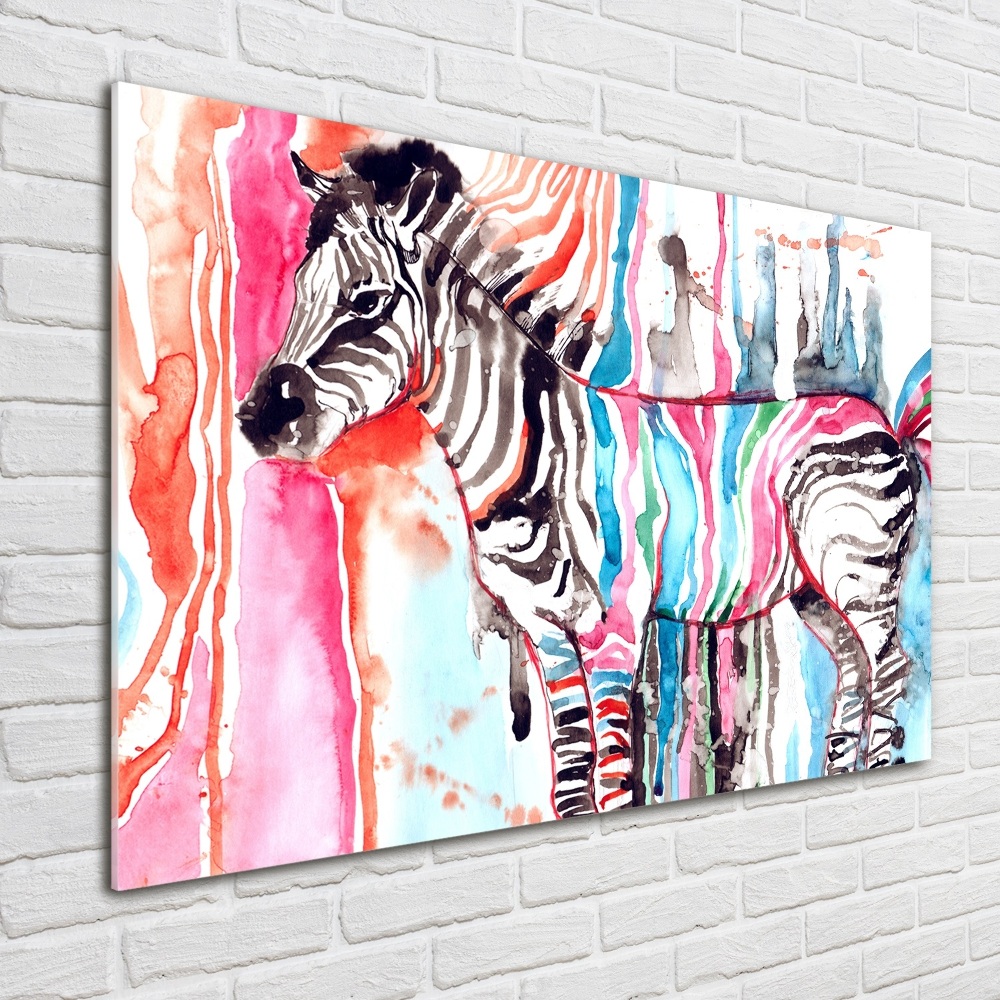 Obraz zdjęcie szkło akryl Kolorowa zebra