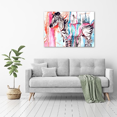 Obraz zdjęcie szkło akryl Kolorowa zebra