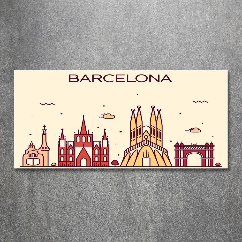 Foto obraz szkło akryl Napis Barcelona