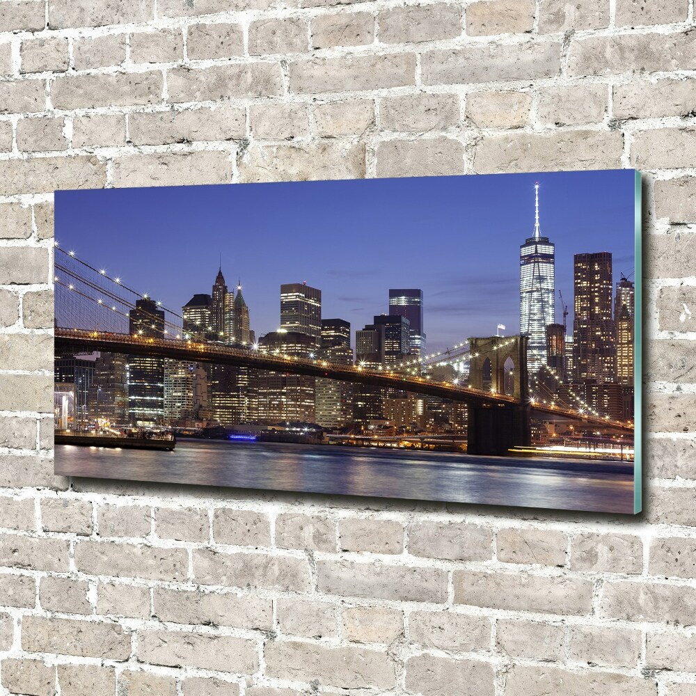 Foto obraz szkło akryl Manhattan nocą