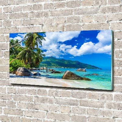 Foto obraz szkło akryl Seszele plaża