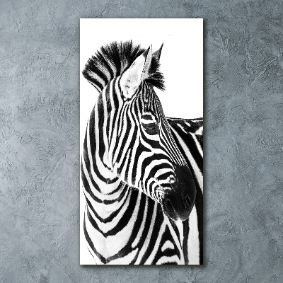 Foto obraz szkło akryl pionowy Zebra w śniegu