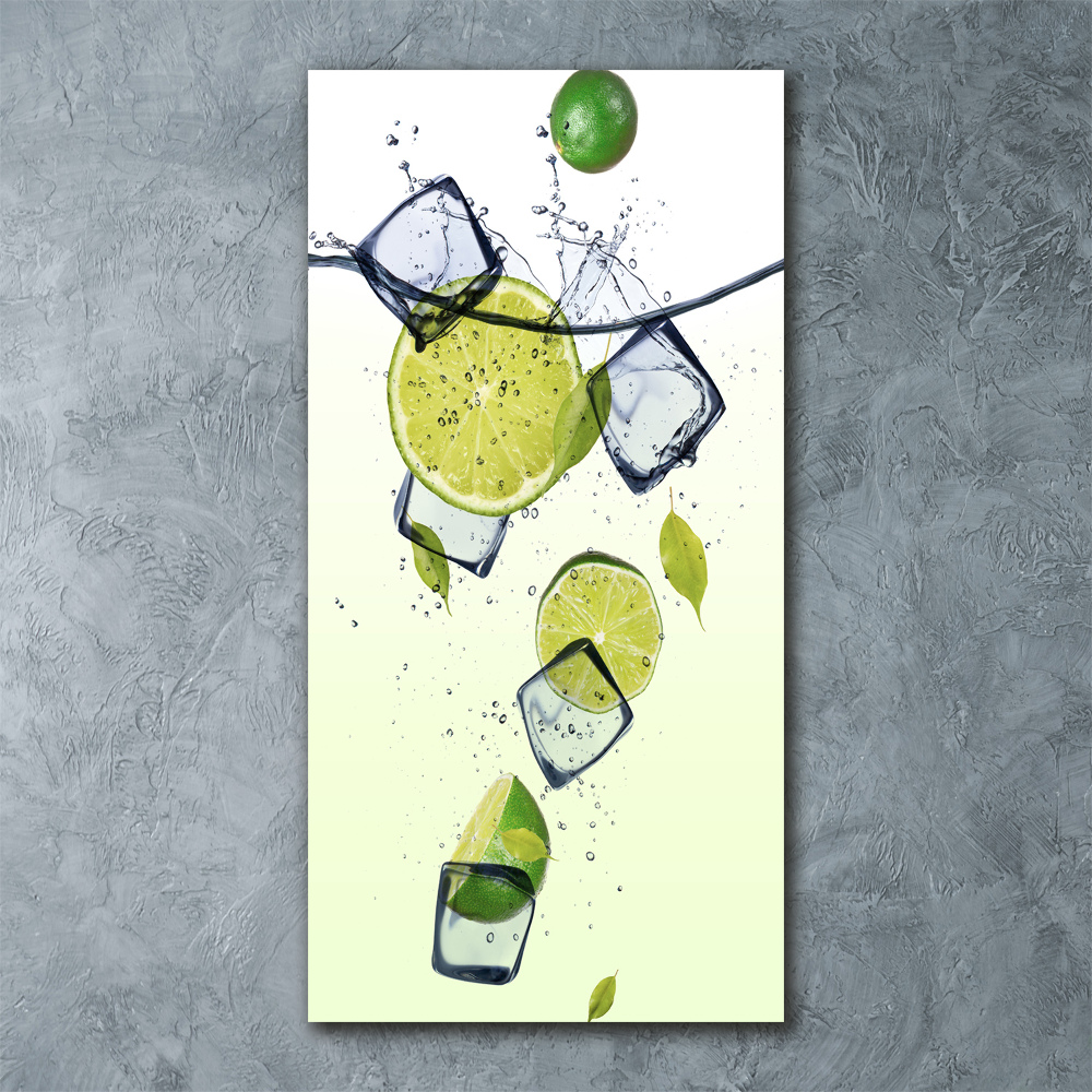 Obraz zdjęcie szkło akryl pionowy Limonki i lód