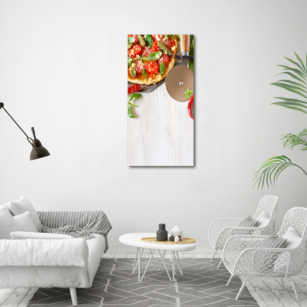 Obraz zdjęcie na ścianę szkło akrylowe pionowy Pizza