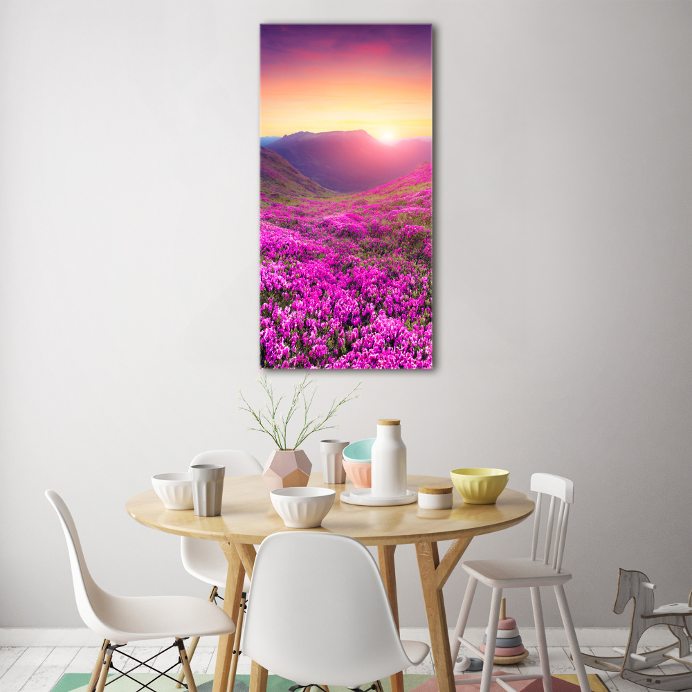 Foto obraz szkło akryl pionowy Góry rododendron