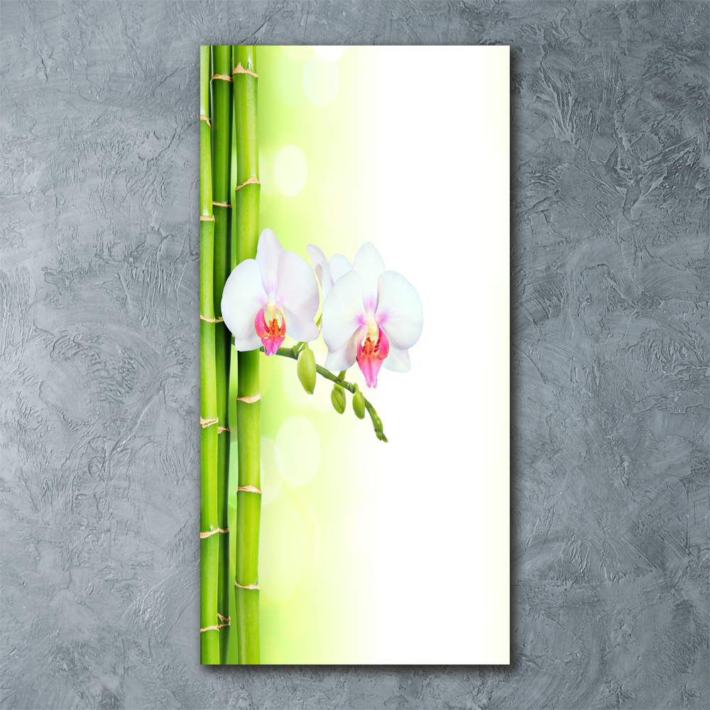 Obraz zdjęcie na ścianę akryl pionowy Orchidea i bambus