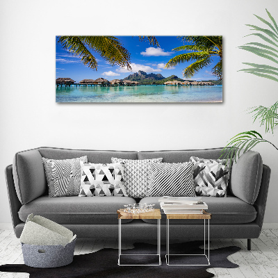Foto obraz na płótnie Palmy na Bora Bora