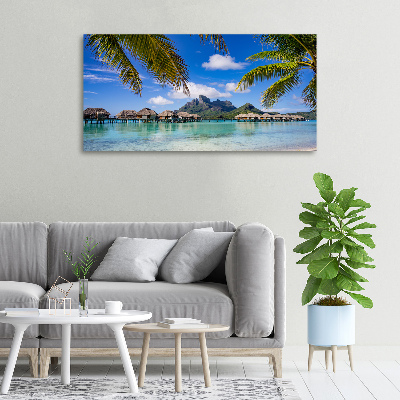 Foto obraz na płótnie Palmy na Bora Bora