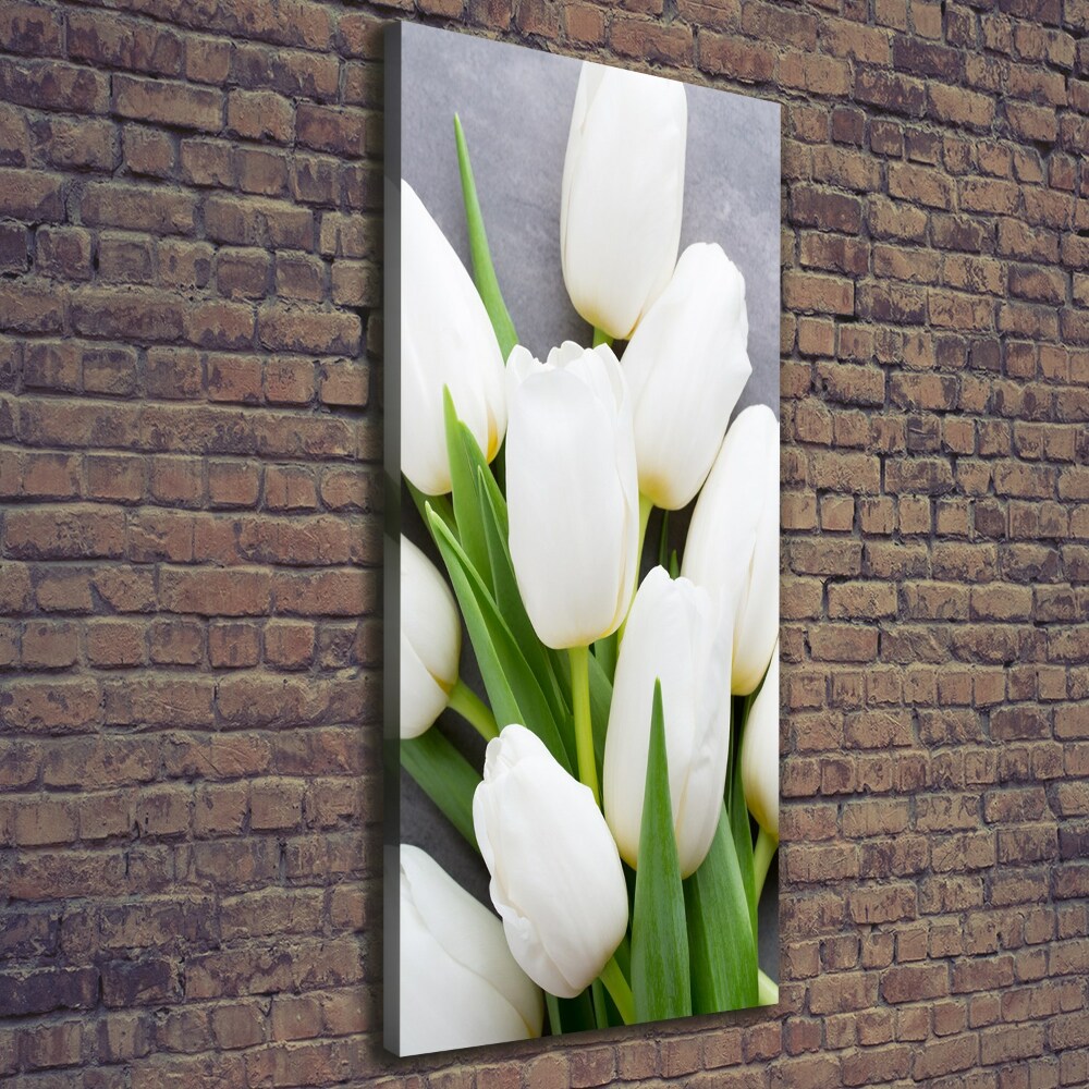 Foto obraz na płótnie pionowy Białe tulipany