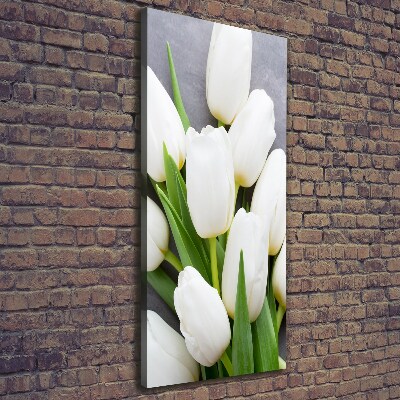 Foto obraz na płótnie pionowy Białe tulipany