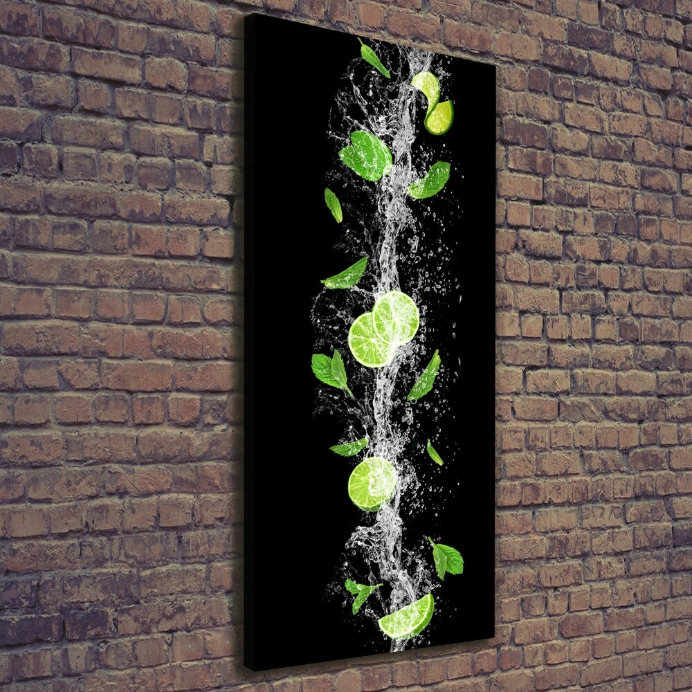 Nowoczesny obraz canvas na ramie pionowy Limonki