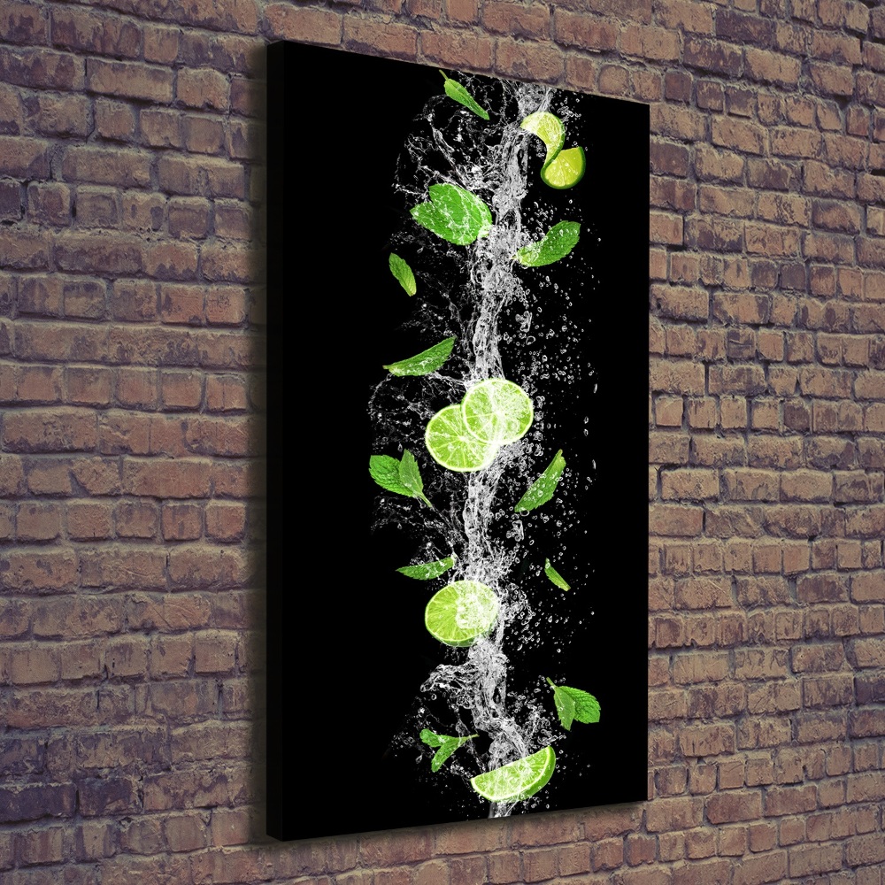 Nowoczesny obraz canvas na ramie pionowy Limonki