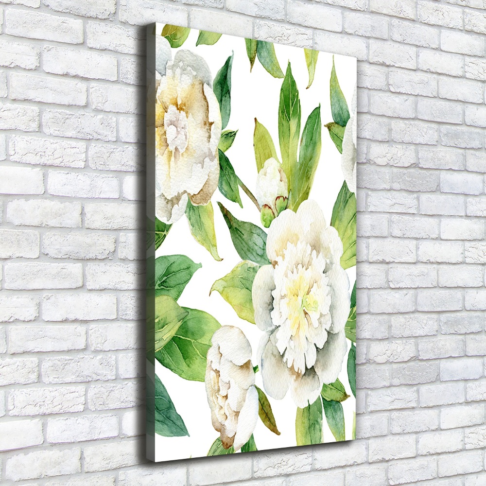 Nowoczesny obraz canvas na ramie pionowy Piwonie