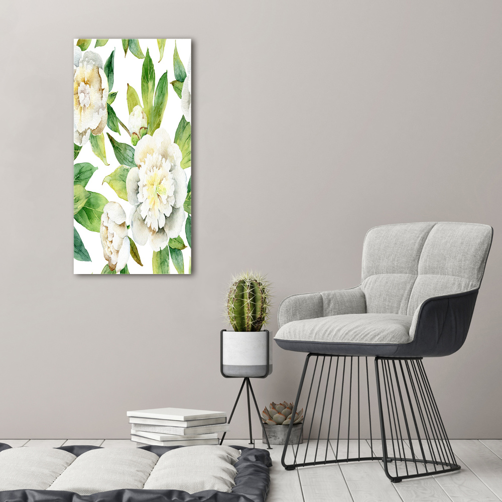 Nowoczesny obraz canvas na ramie pionowy Piwonie