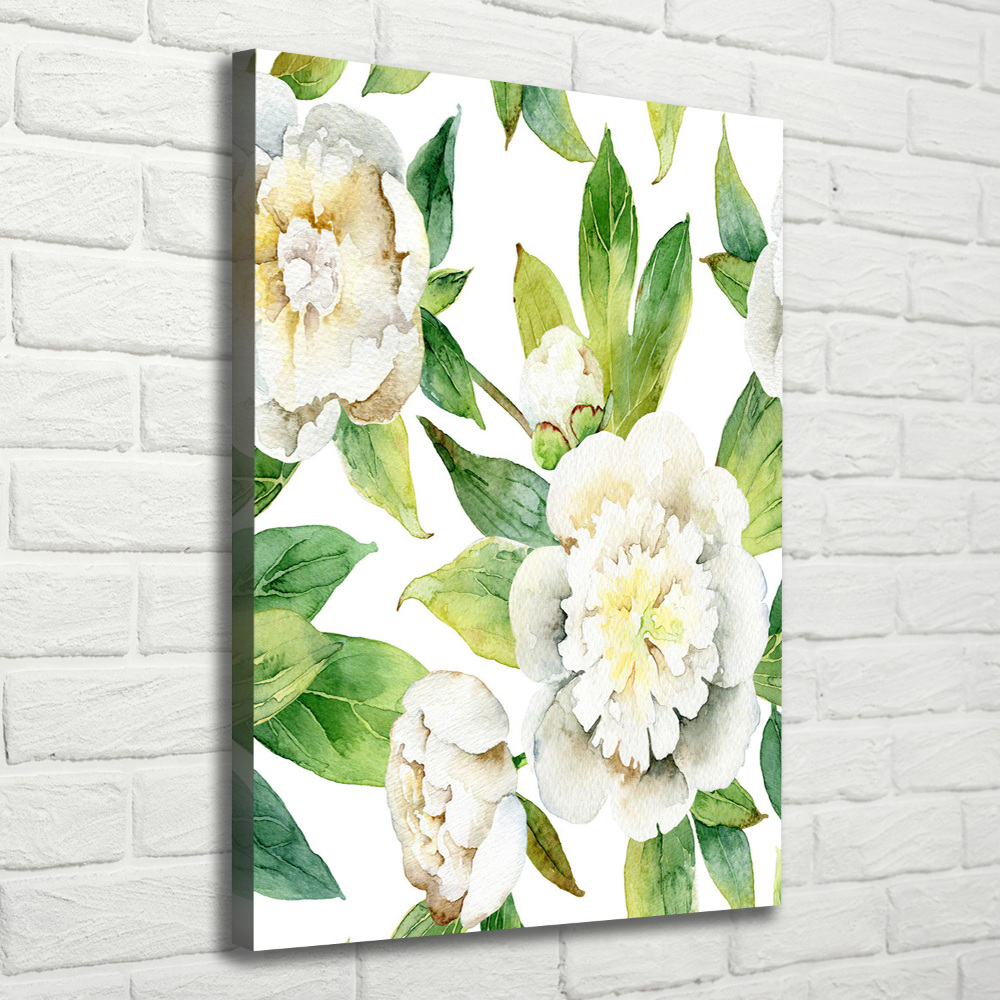 Nowoczesny obraz canvas na ramie pionowy Piwonie