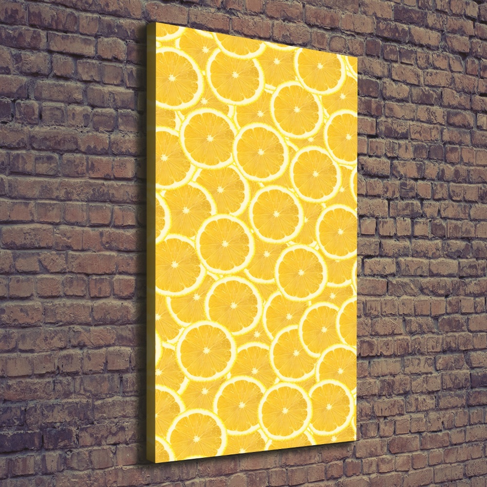 Nowoczesny obraz canvas na ramie pionowy Cytryny